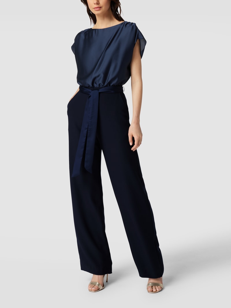 Jumpsuit mit Rundhalsausschnitt in marineblau