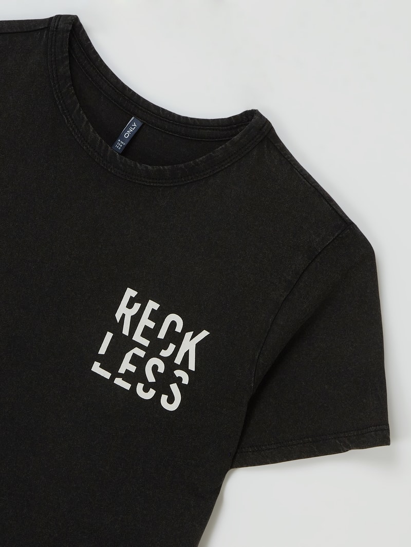 T-Shirt aus Baumwolle Modell 'Bluke' in schwarz