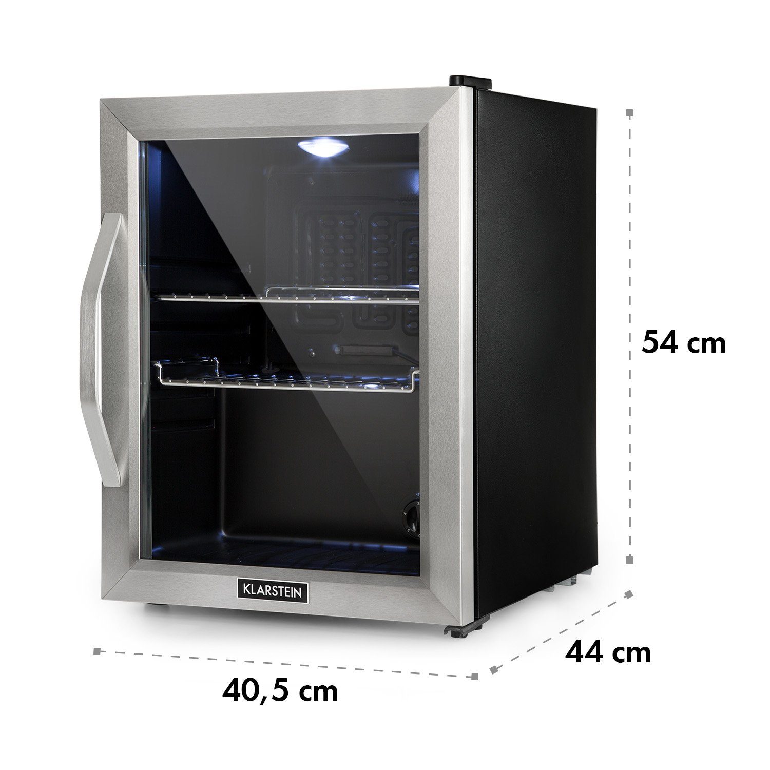 Klarstein Getränkekühlschrank HEA-Beersafe-M 10033119A, 54 cm hoch, 40.5 cm breit, Mini Kühlschrank Bierkühlschrank klein Getränkekühlschrank mit Glastür