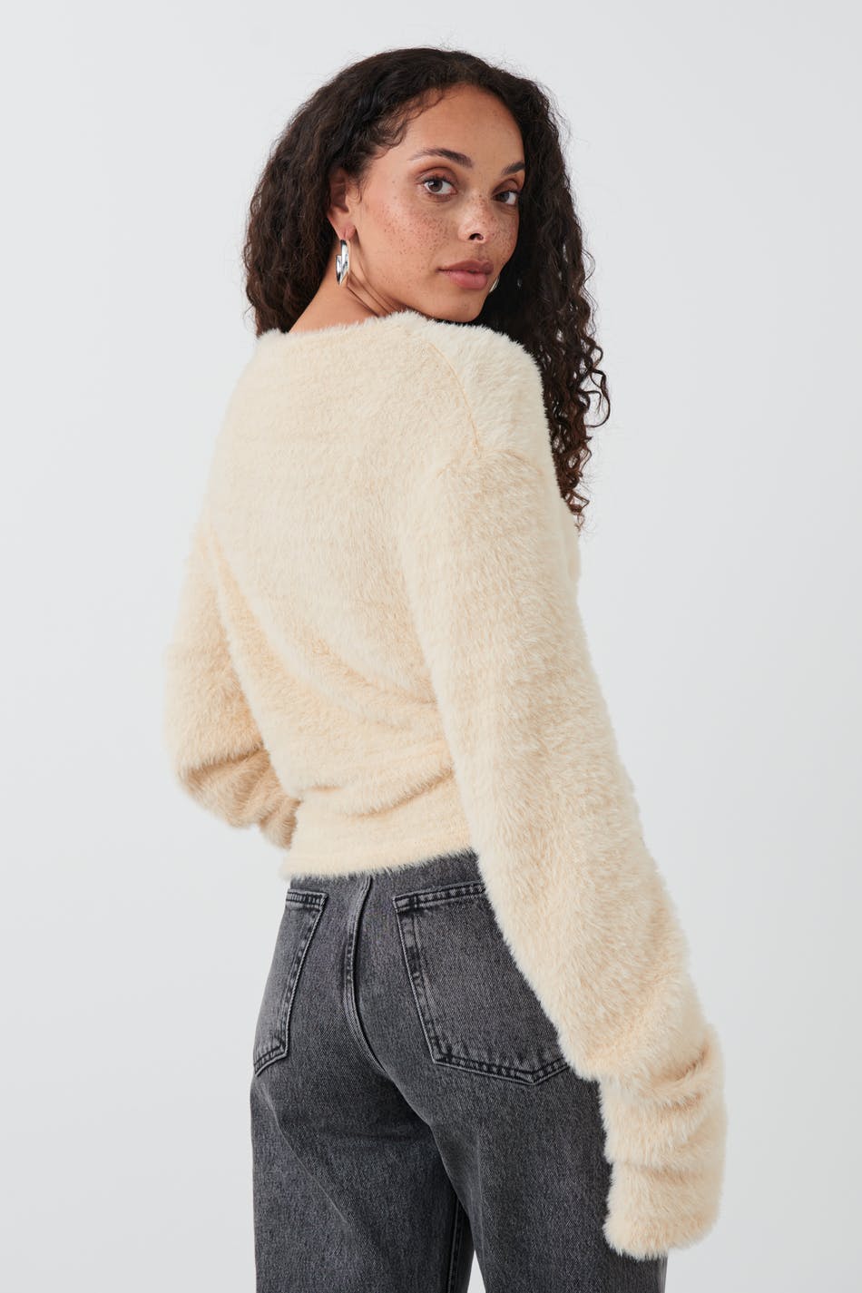 Soft funnel neck top