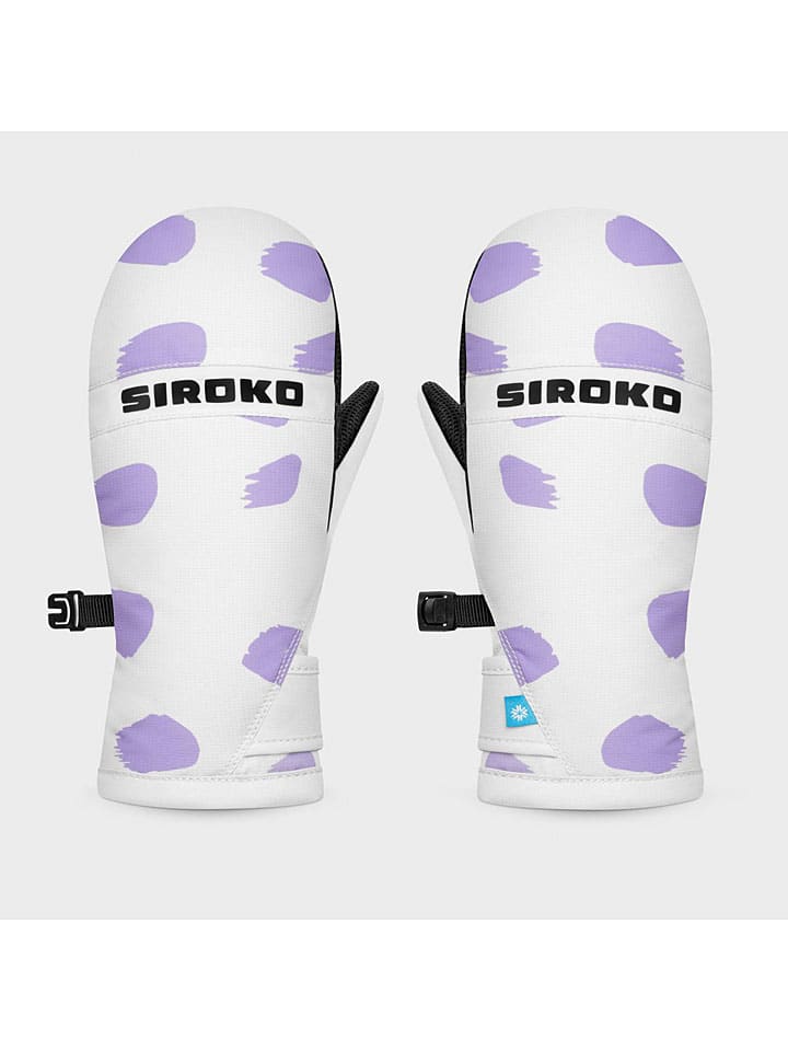 Siroko Funktionsfäustlinge ''Polka dots'' in Weiß/ Lila günstig kaufen