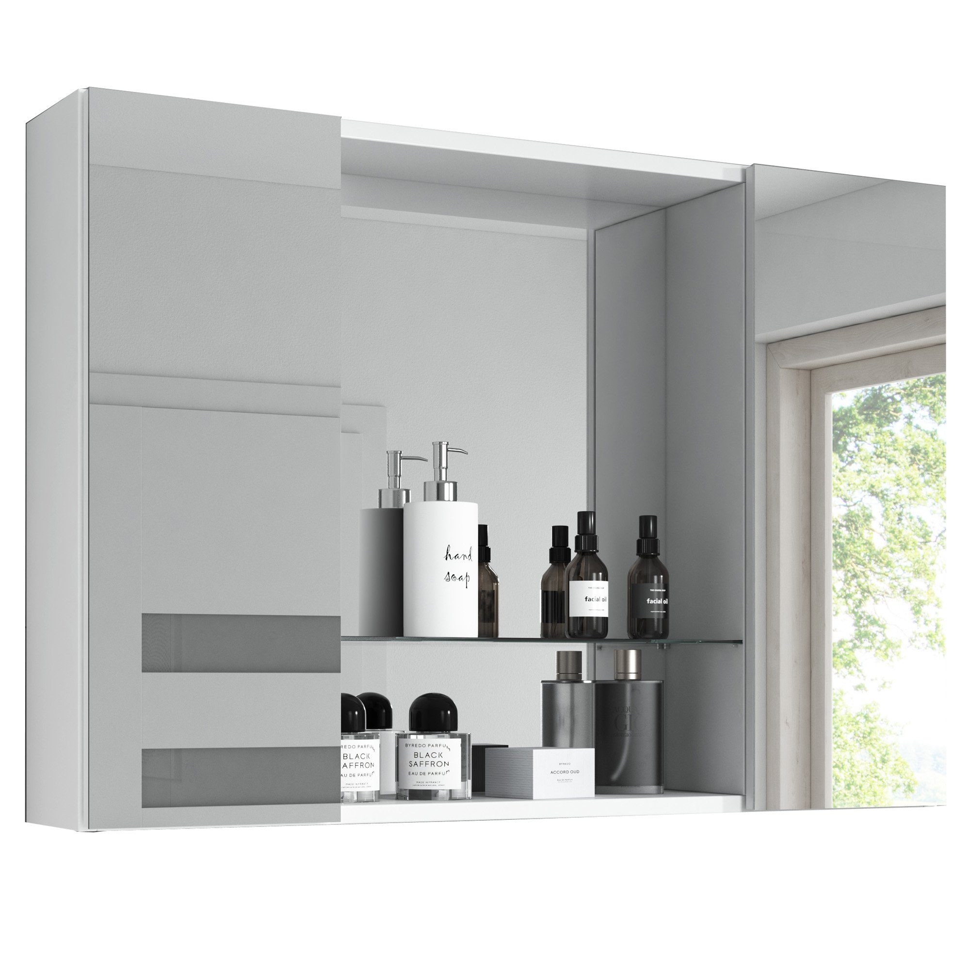 inter Badezimmerspiegelschrank Spiegelschrank Debby weiß 85cm