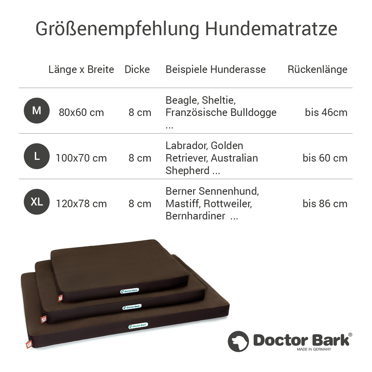 Doctor Bark Hundekissen Doctor Bark Hundematratze braun M