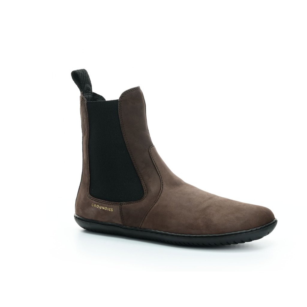 Groundies Camden Dark Brown höhere Chelsea-Barfußschuhe