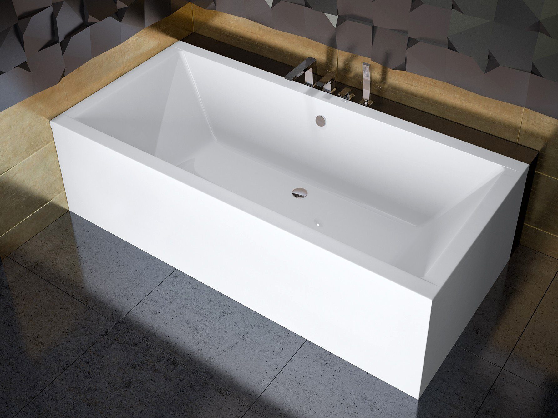 KOLMAN Badewanne Rechteck Quadro 190x90, Acrylschürze Styroporträger, Ablauf VIEGA & Füße GRATIS