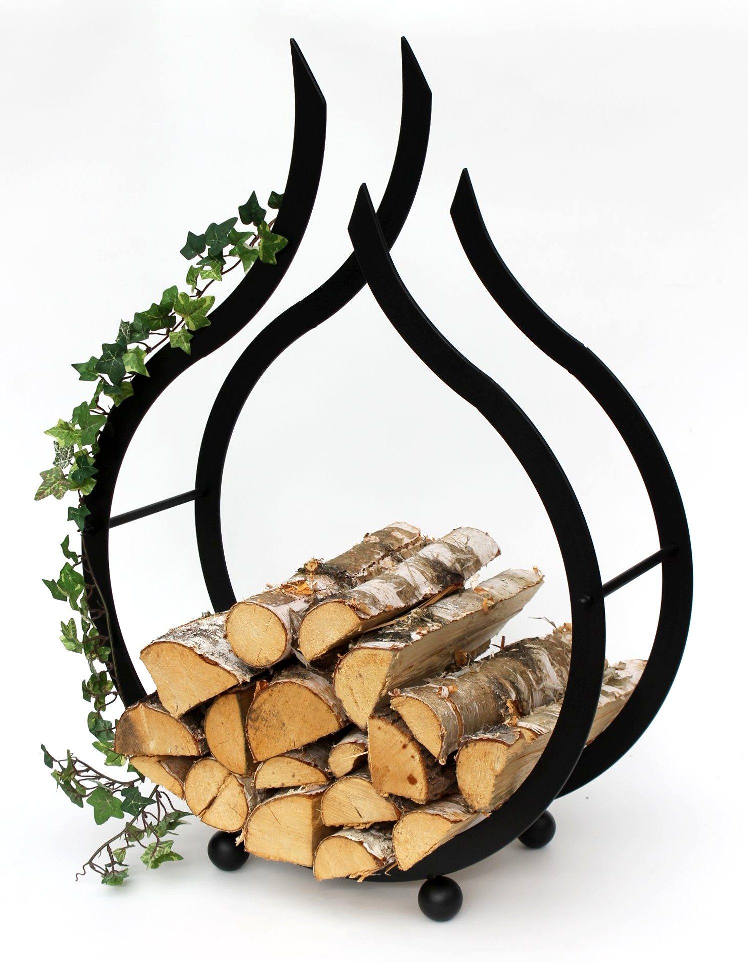 DanDiBo Kaminholzregal Kaminholzregal Flamme Kaminholzständer 78 cm Holzkorb Kaminholzhalter Holzregal