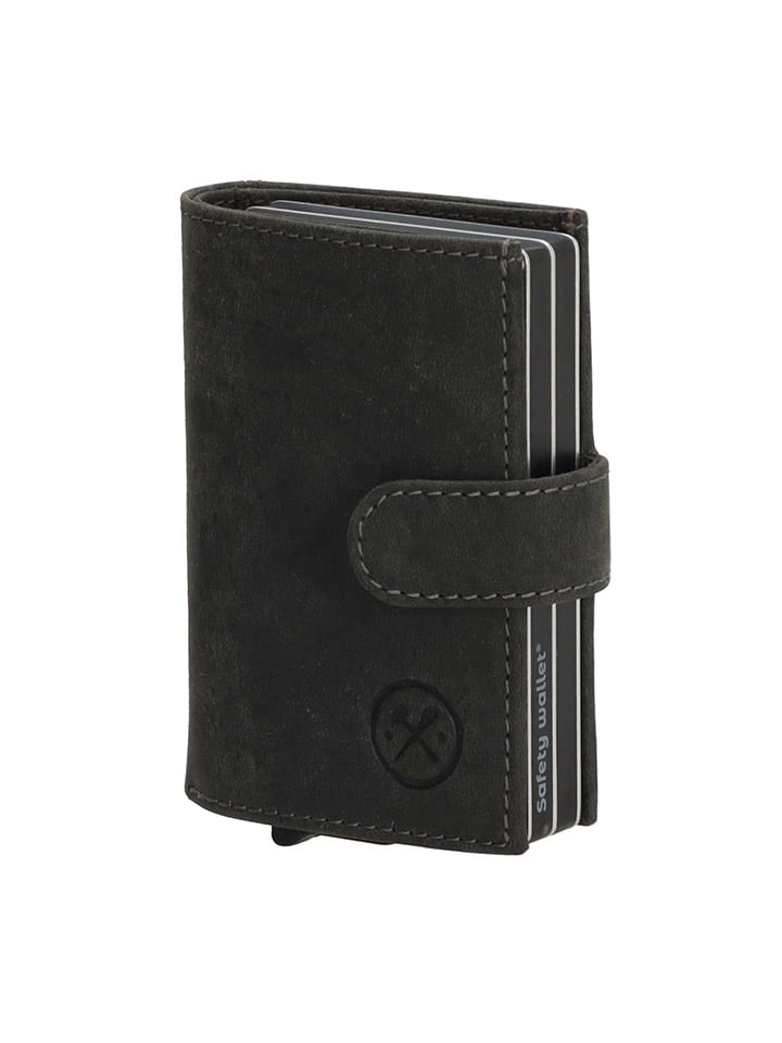 HIDE & STITCHES Leder-Geldbörse in Schwarz - (B)8 x (H)10 x (T)2 cm günstig kaufen onesize