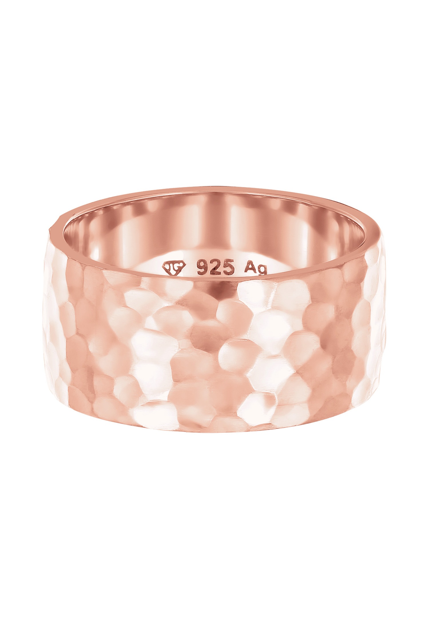 Obrączka damska Elli Basic Hammered ze srebra próby 925