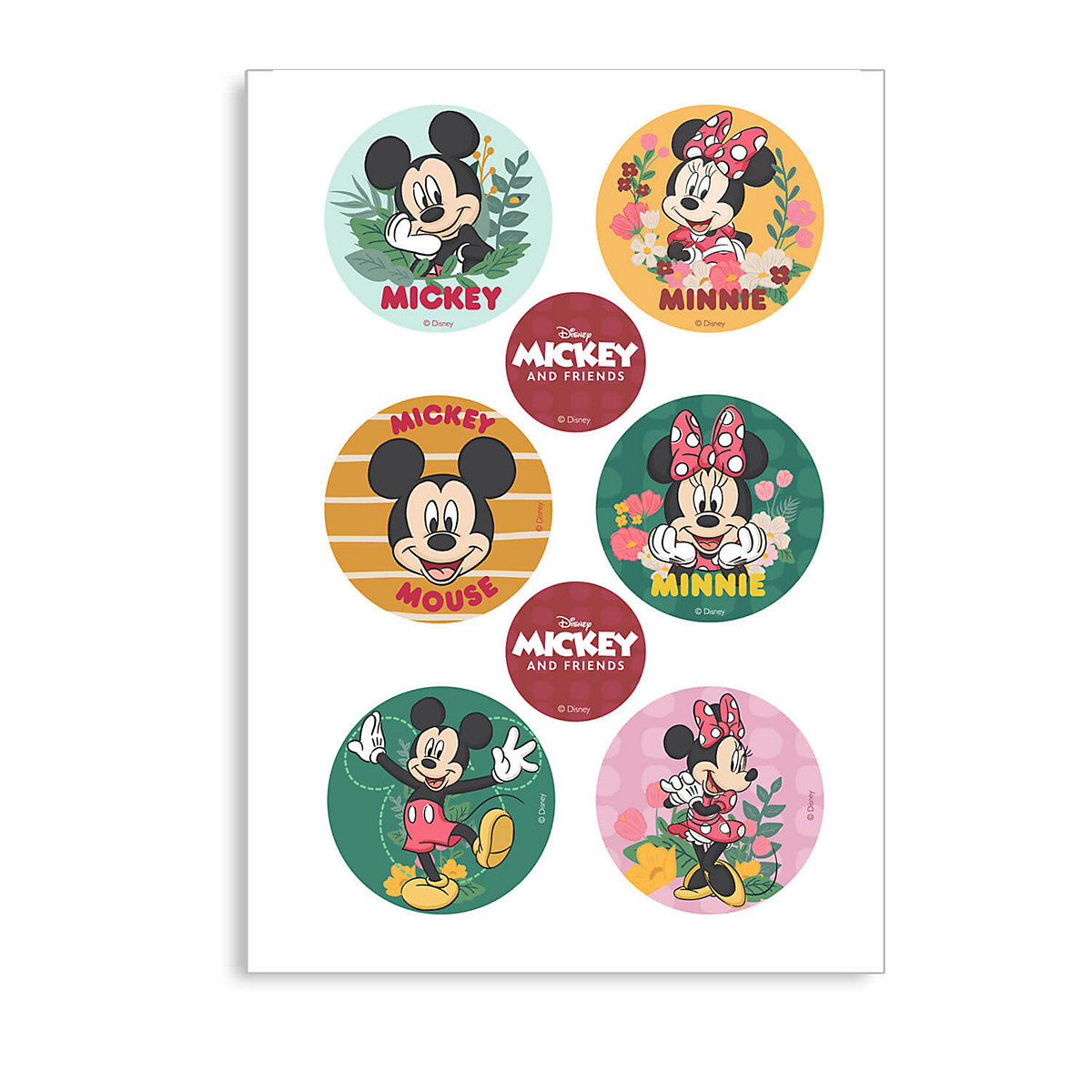 Essbare Muffinaufleger Mickey und Minnie Mouse, rund