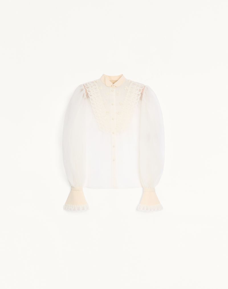 Broderet organza-skjorte