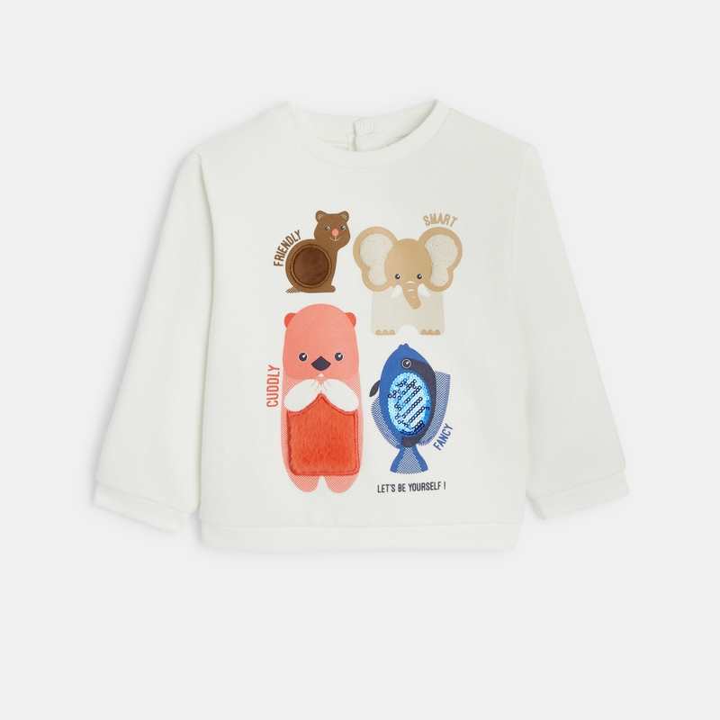 Sweat sensoriel en molleton bébé fille