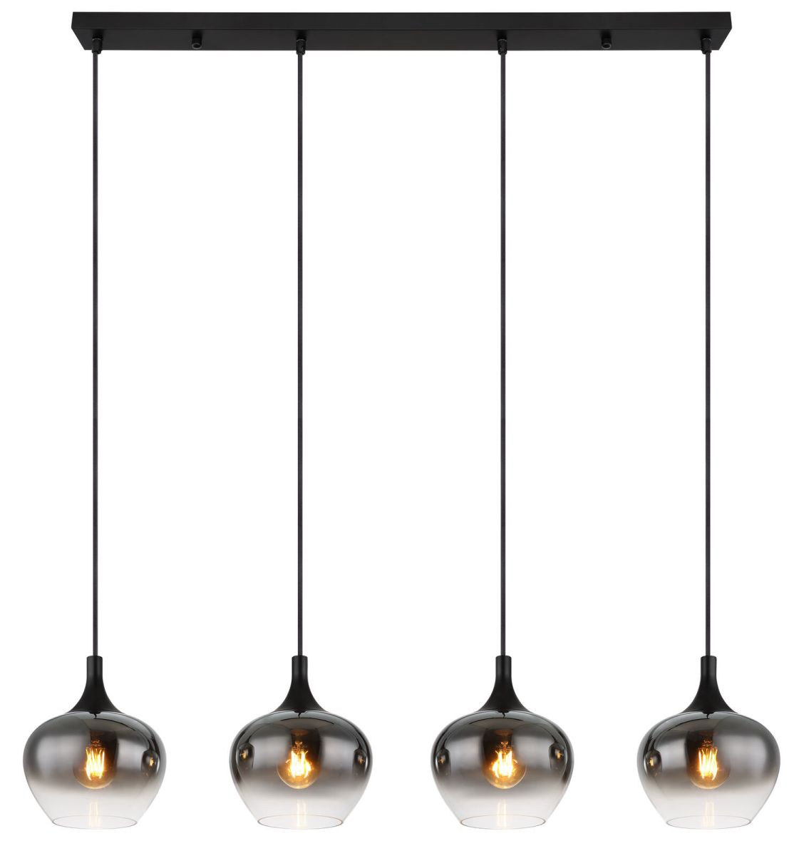 Globo 4-flg Pendelleuchte Maxy Rauchglas