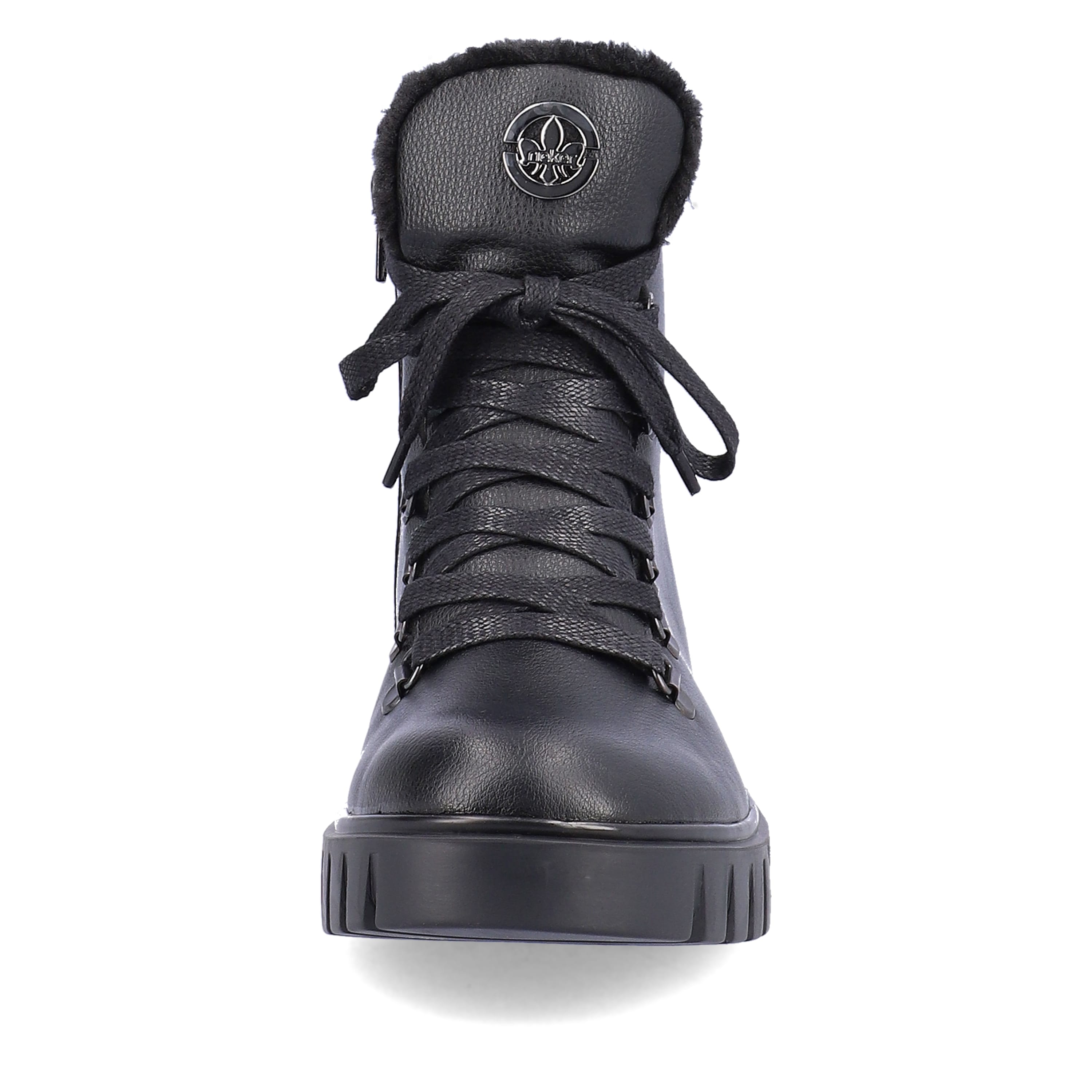 Rieker Damen Schnürstiefel tiefschwarz