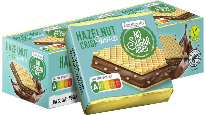 Waffelschnitte mit Haselnuss-Crisp-Kakao-Füllung (83%) 175 g