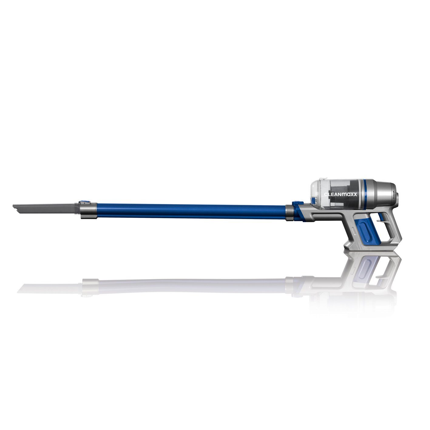 CLEANmaxx Zyklon Hybrid Staubsauger Akku Handstaubsauger Power-Rotation beutellos, Zyklon-Staubsauger 22,2V grau/blau