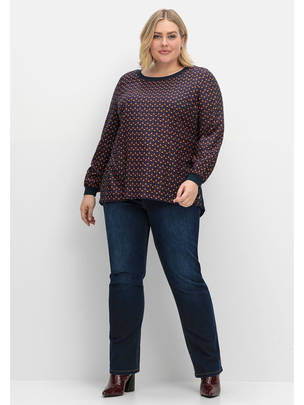 Sheego Tunika Große Größen mit Minimal-Alloverprint, aus Twill
