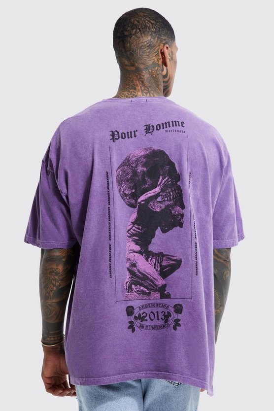 Oversize T-Shirt mit Totenkopf-Print