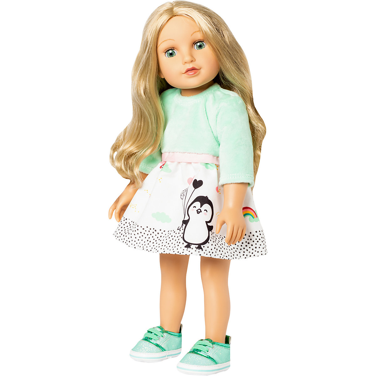 Puppen-Kleid Pinguin Pünktchen, Gr. 35-45 cm