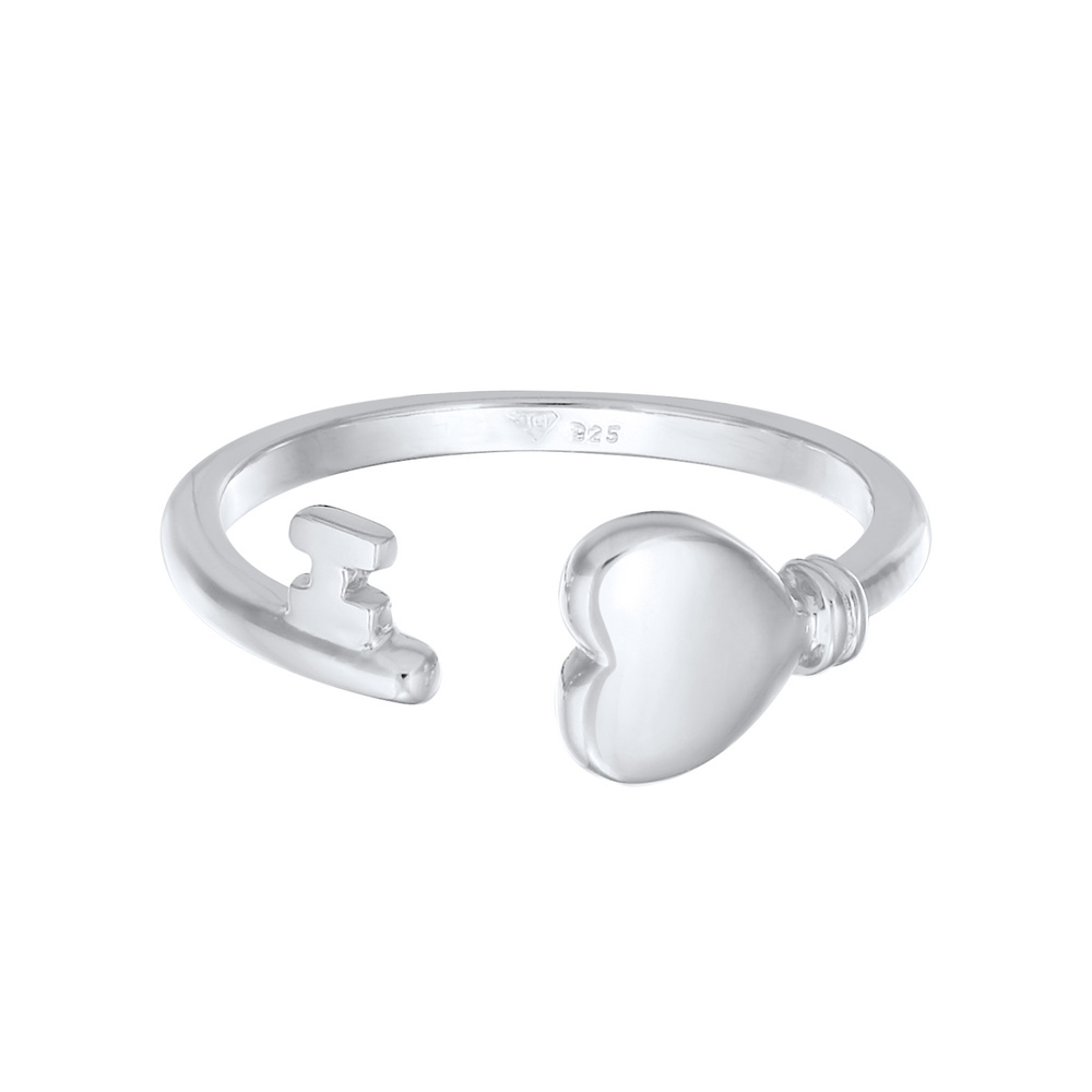 Elli Elli Bague Femmes Ouvert Cœur Clé Symbole Amour en argent sterling 925 Bague