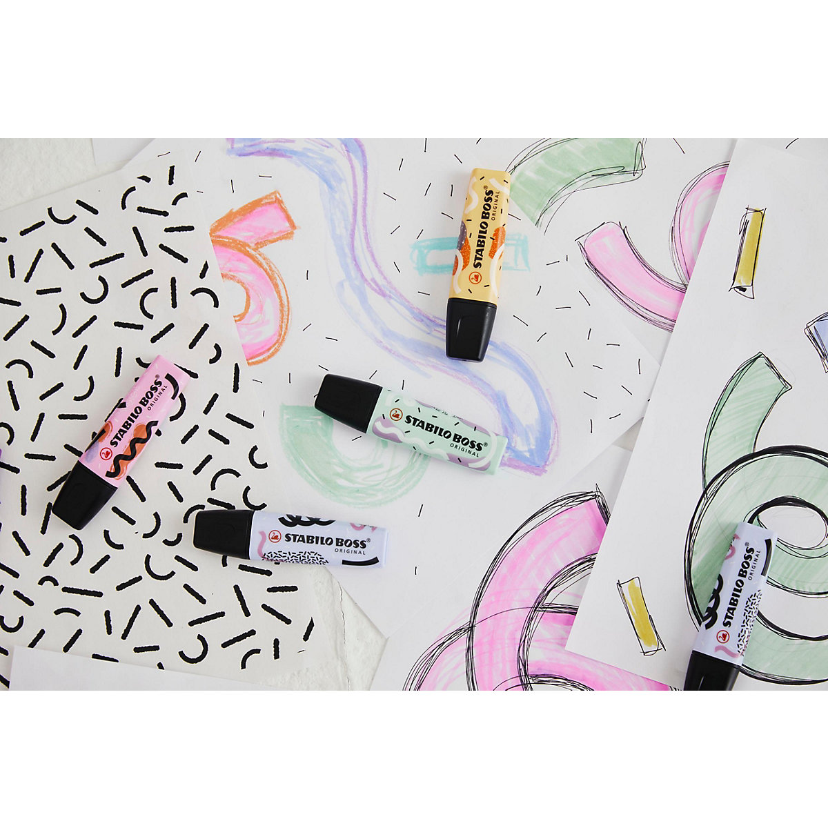 Textmarker BOSS ORIGINAL Pastel by Ju Schnee, 4 Farben
