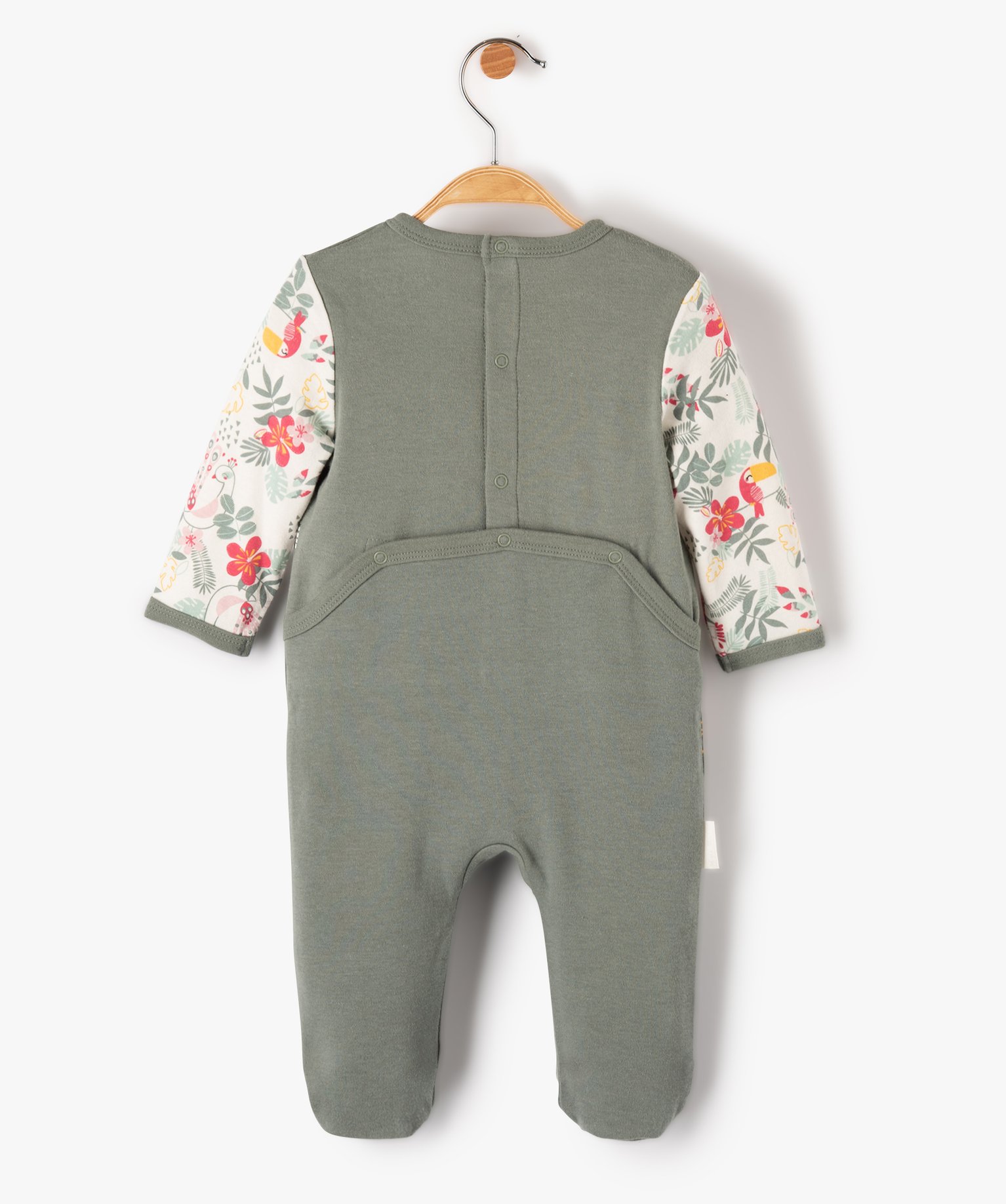 Pyjama bébé à pont-dos imprimé jungle - Petit Béguin vert | GEMO