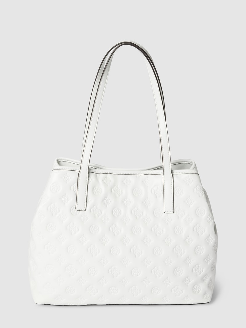 Shopper mit Allover-Logo Modell 'VIKKY' in weiß