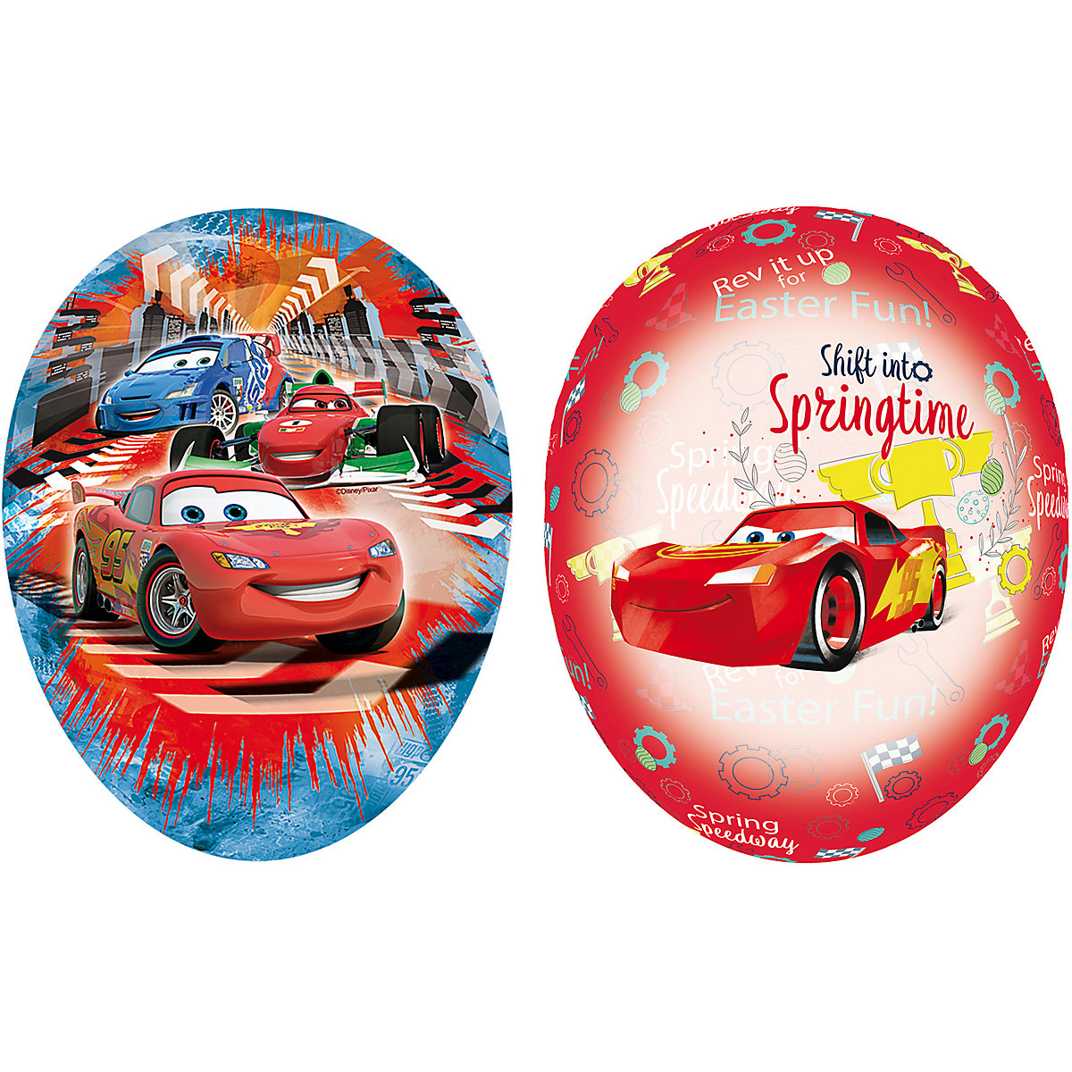 Ostereierset zum Befüllen   Cars, 2-tlg., 18 cm