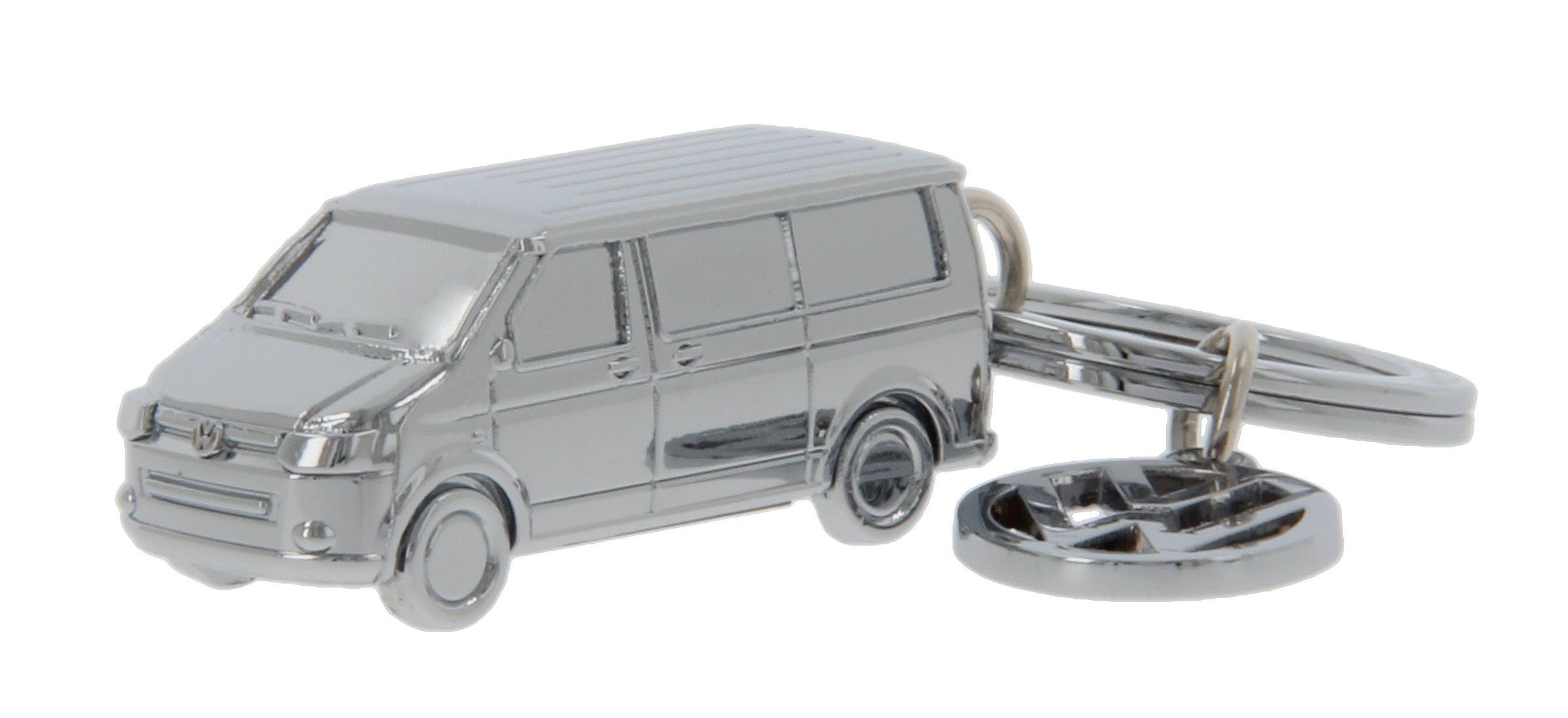 VW Collection by BRISA Schlüsselanhänger Volkswagen Schlüsselring, Schlüsselbund, Accessoire im silberfarbenen T5 Bulli Bus Design