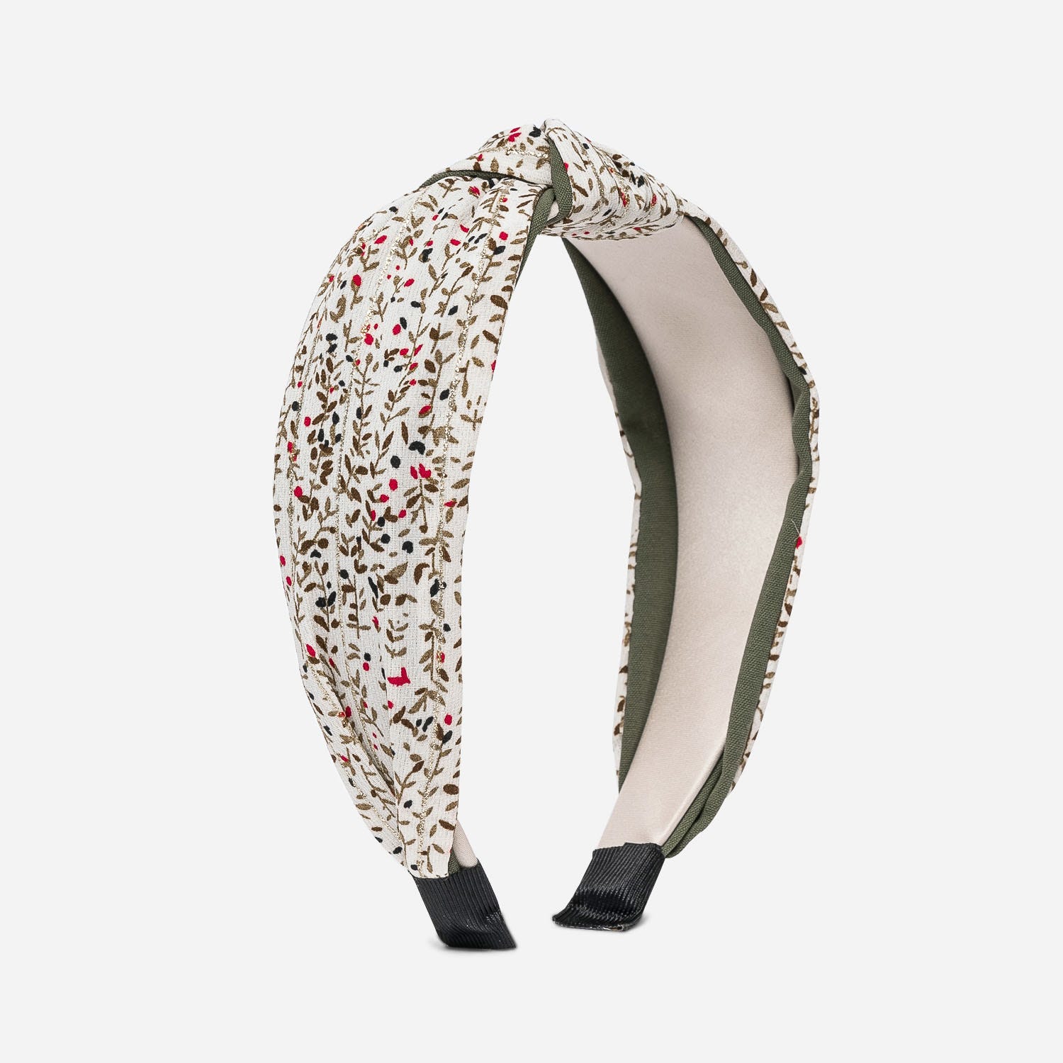Serre-tête beige à imprimé fleuri