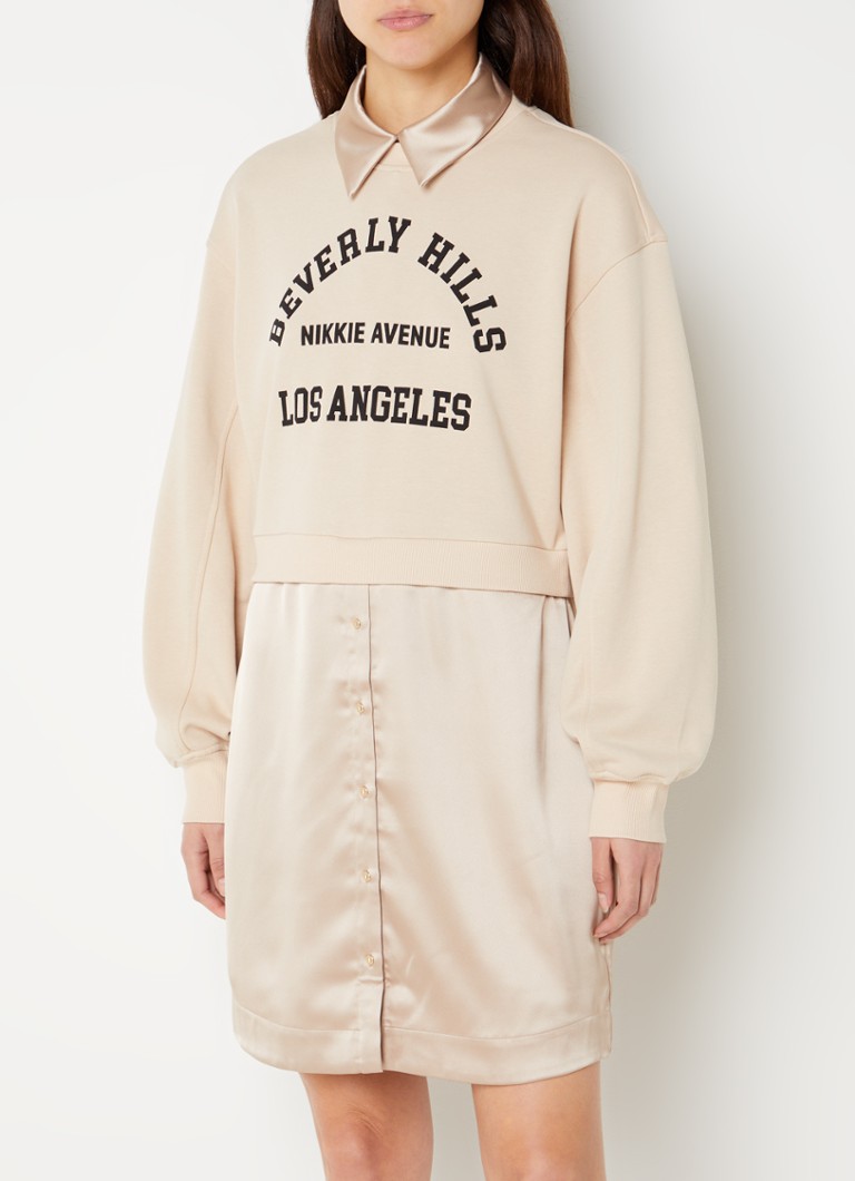 Vestido corto de punto NIKKIE Bauru con inserción de satén