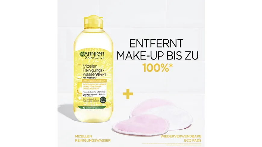 Garnier Skin Active Mizellen Reinigungswasser Vitamin C für müde Haut 400 ml