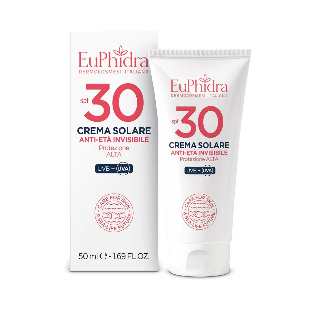 Nevidljiva krema za sunčanje protiv starenja SPF30 - Visoka zaštita od sunca za lice.