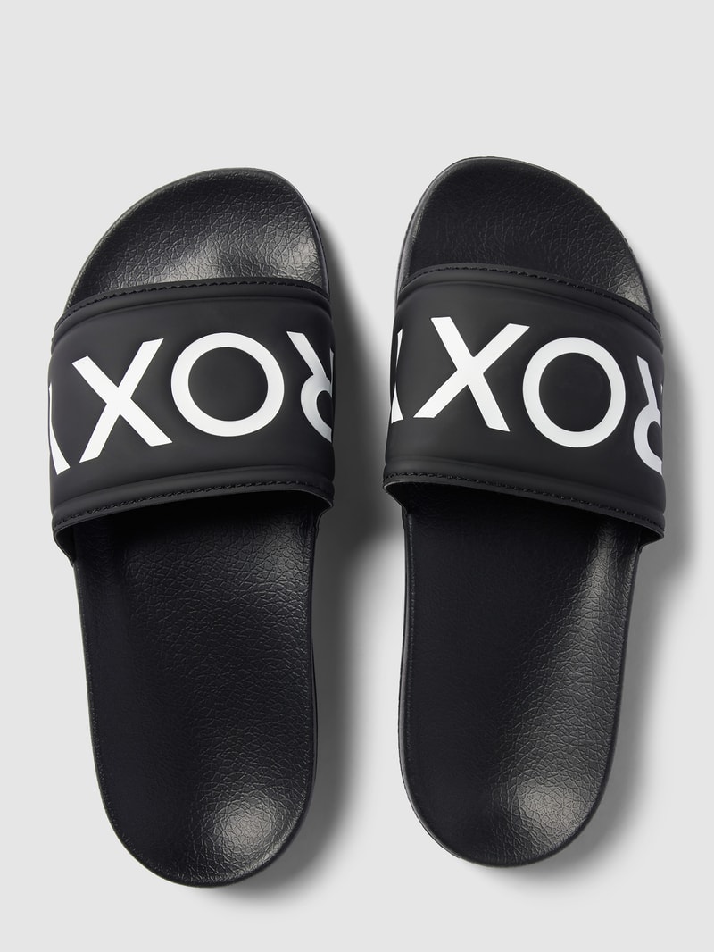 Slides mit Label-Detail Modell 'SLIPPY' in schwarz