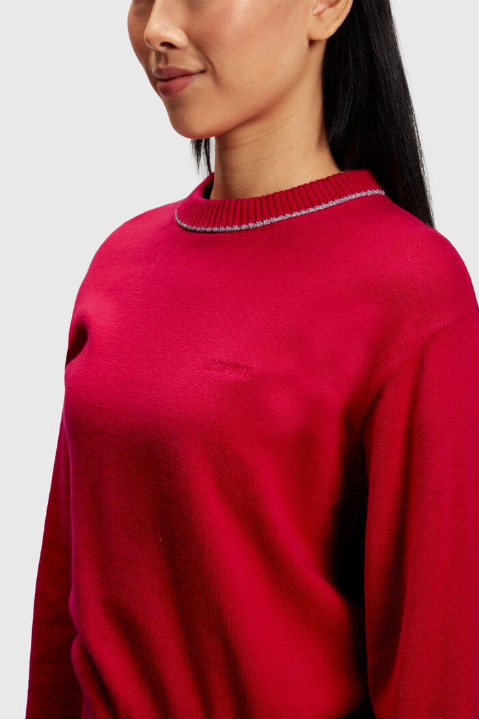 Pullover mit Puffärmeln und Kaschmiranteil