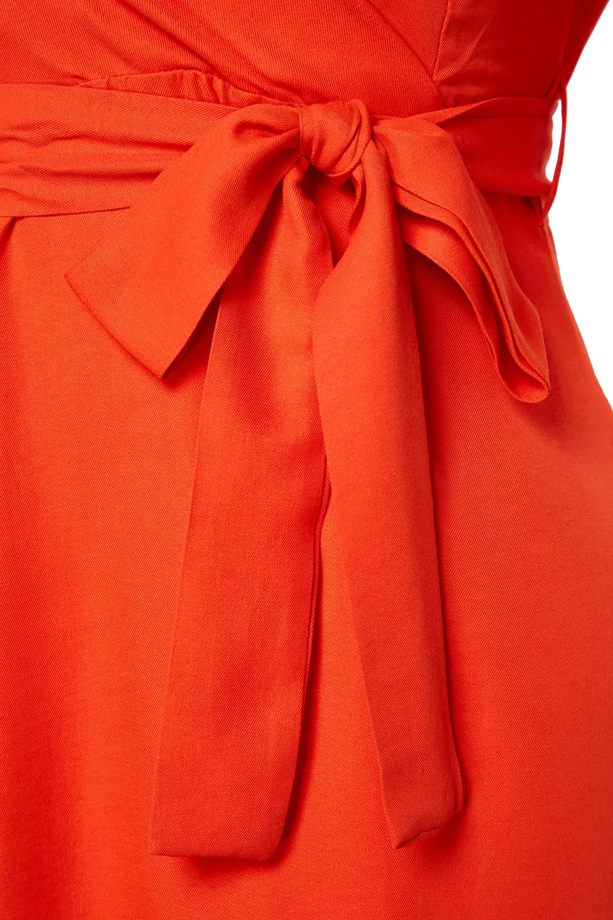 Trendyol Curve  Orangefarbenes, gewebtes, zweireihiges Kleid mit Gürtel TBBSS22EL0541
