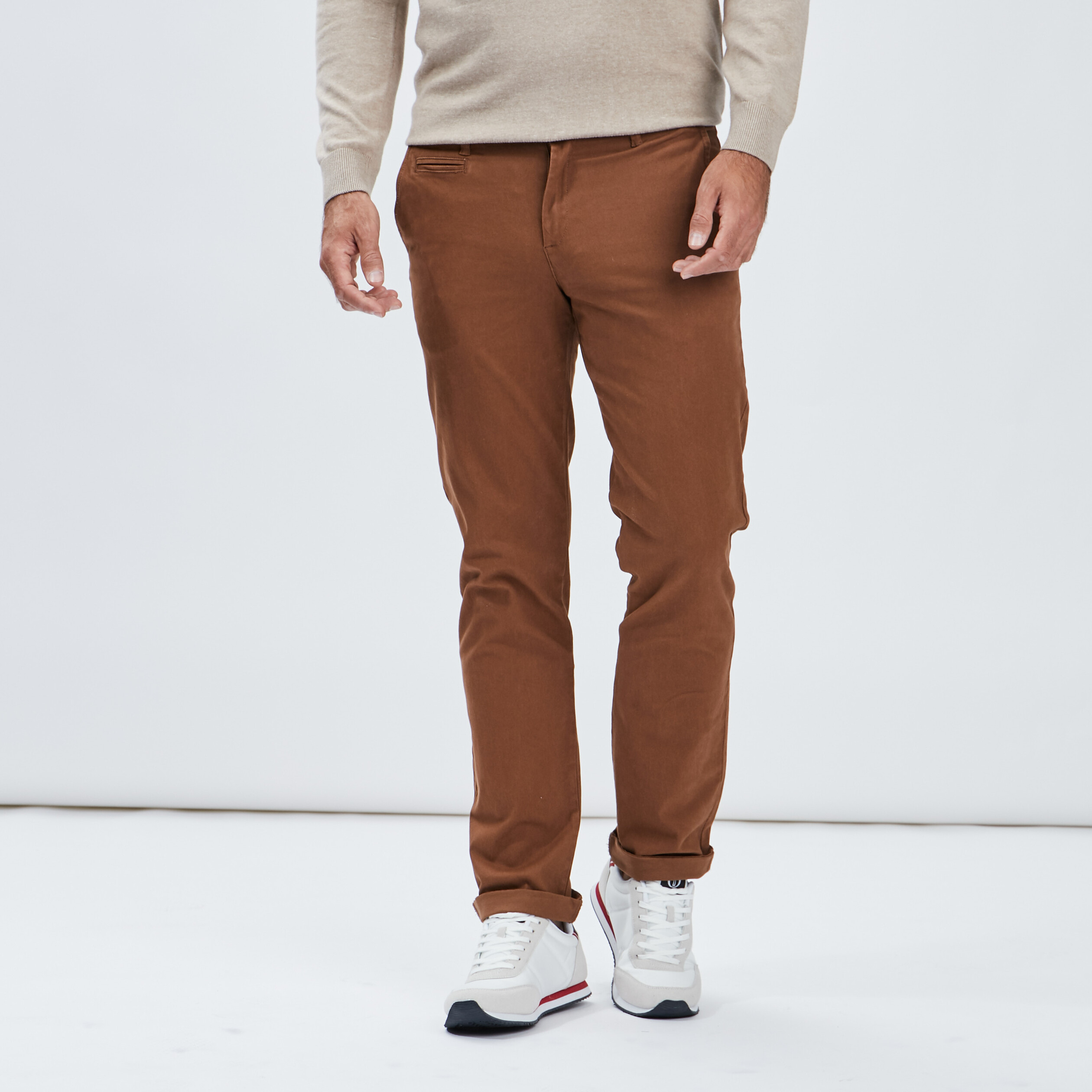 Pantalon chino camel homme | La Halle