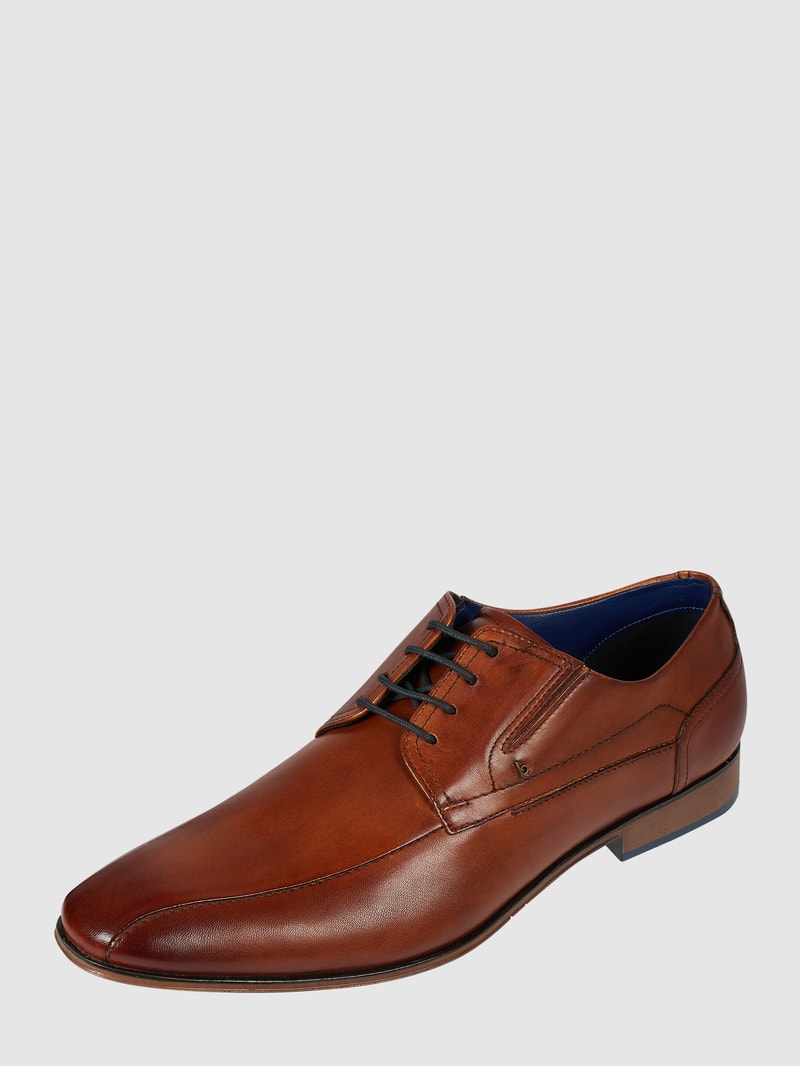 Schnürschuhe aus Leder Modell 'Mattia' in cognac