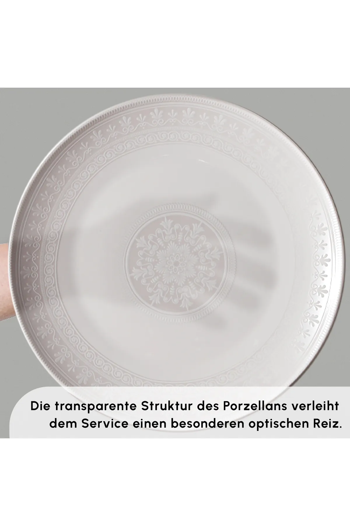 Karaca  Arte 56 Teile Neues Knochengeschirr für 12 Personen, New Bone, Servierplatten, Speiseteller