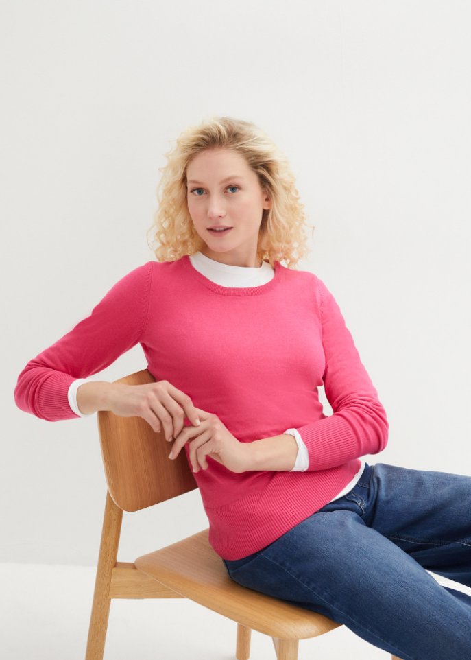 Basic Pullover mit recycelter Baumwolle