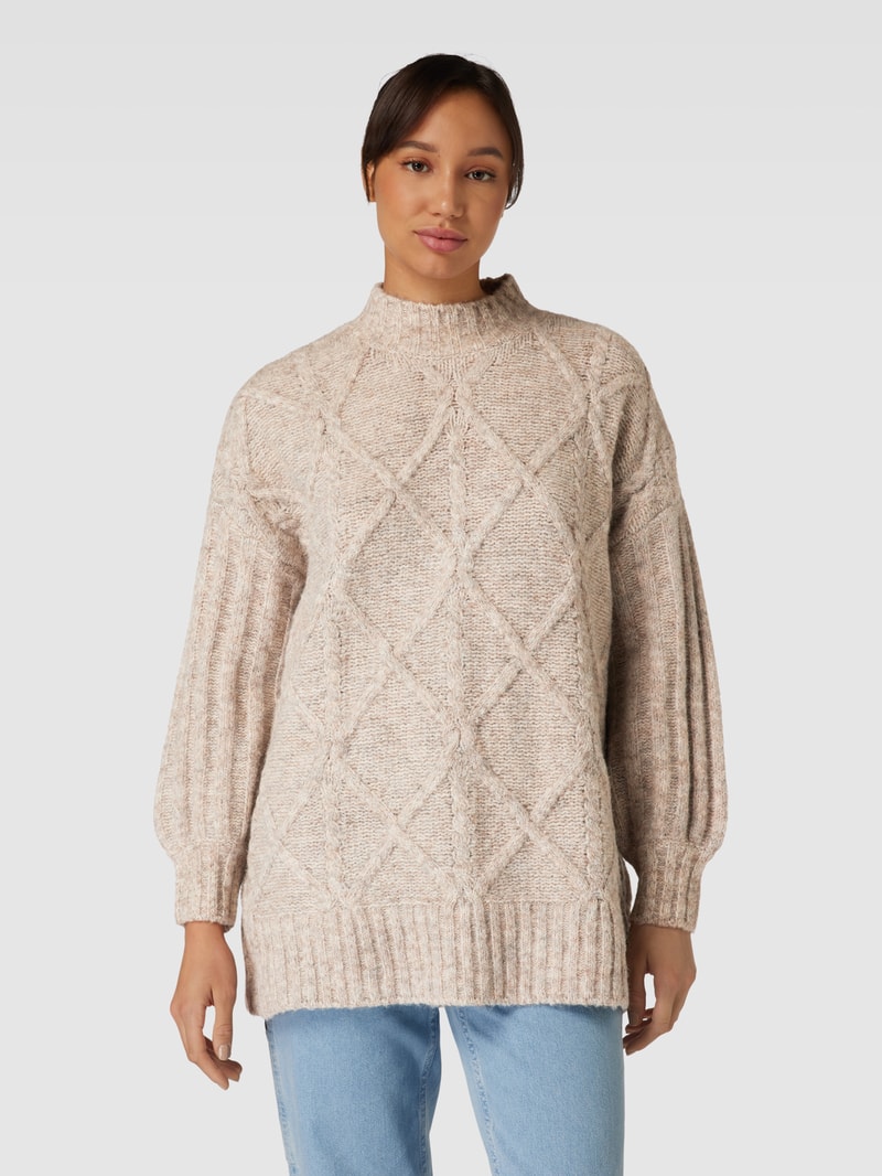 Strickkleid mit Stehkragen Modell 'SAGE' in ecru