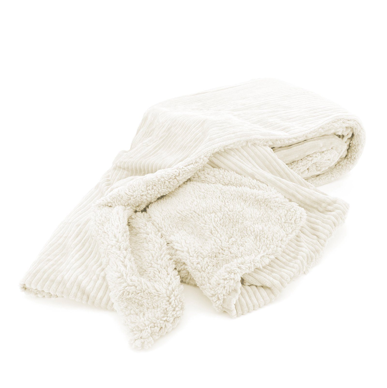 Wohndecke Flauschige Cord Kuscheldecke Sherpa Fell Sofadecke, heimtexland, 150x200 I extra dick I warm I kuschelig weich I fusselfrei