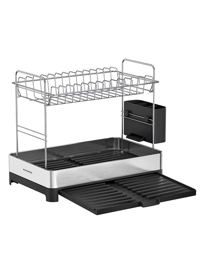 Songmics Abtropfgestell in Silber/ Schwarz - (B)41,5 x (H)26 x (T)18 cm günstig kaufen onesize