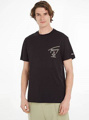 TOMMY-JEANS Herren T-Shirt CLSC GOLD SIGNATURE BACK TEE Regular Fit