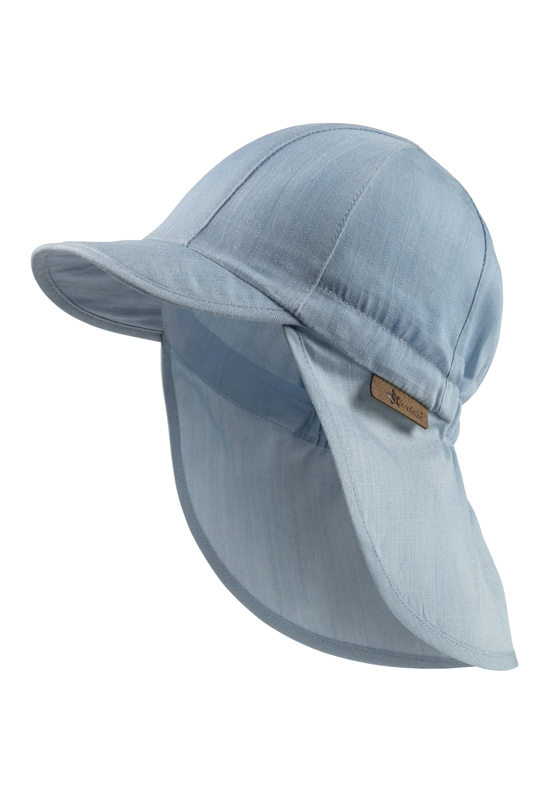 Schirmmütze mit Nackenschutz aus leichtem Jeansstoff