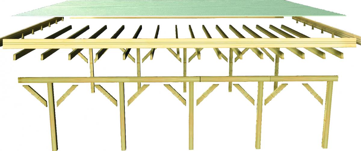 Woodfeeling Doppelcarport Classic 1A