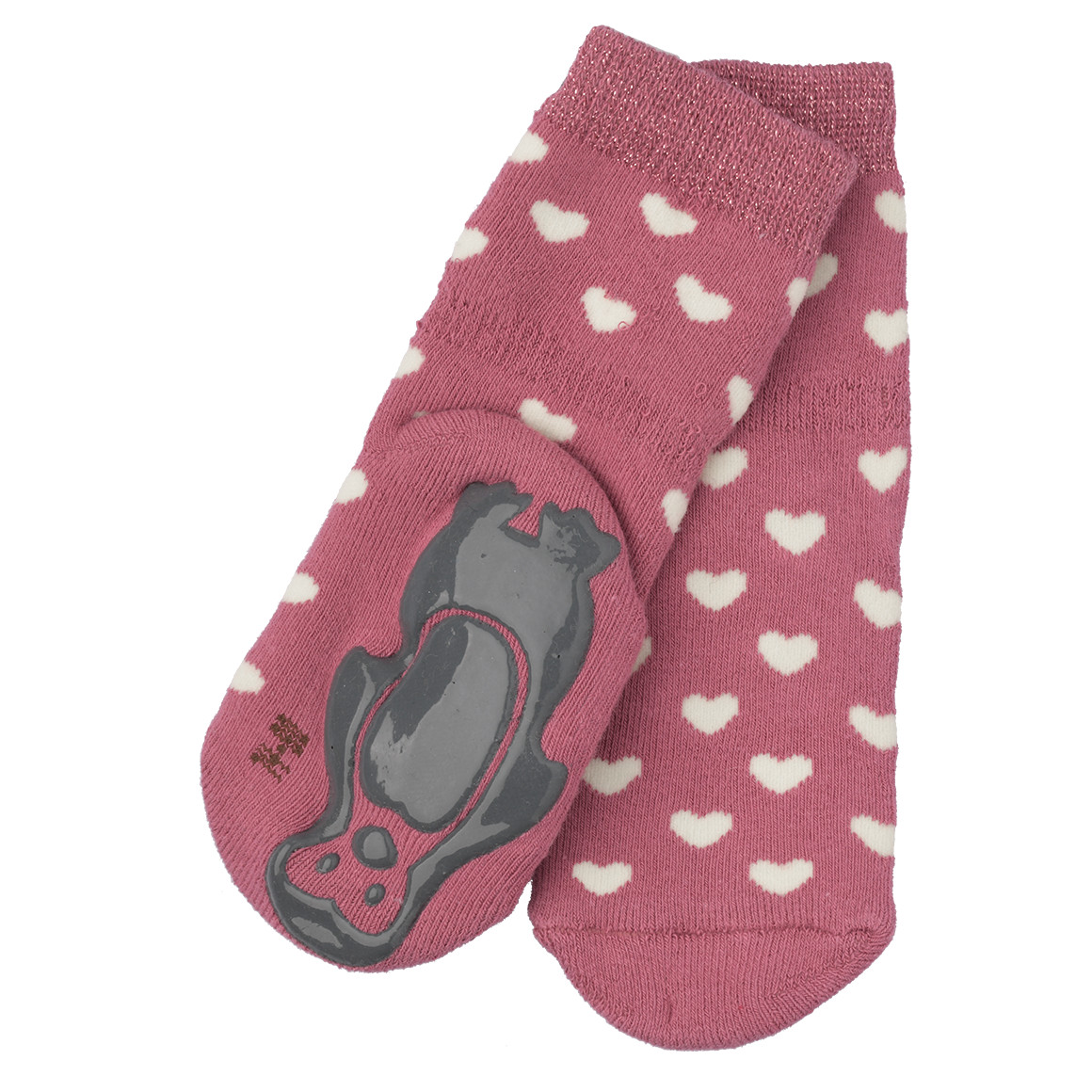 1 Paar Baby Stoppersocken mit Herz-Allover