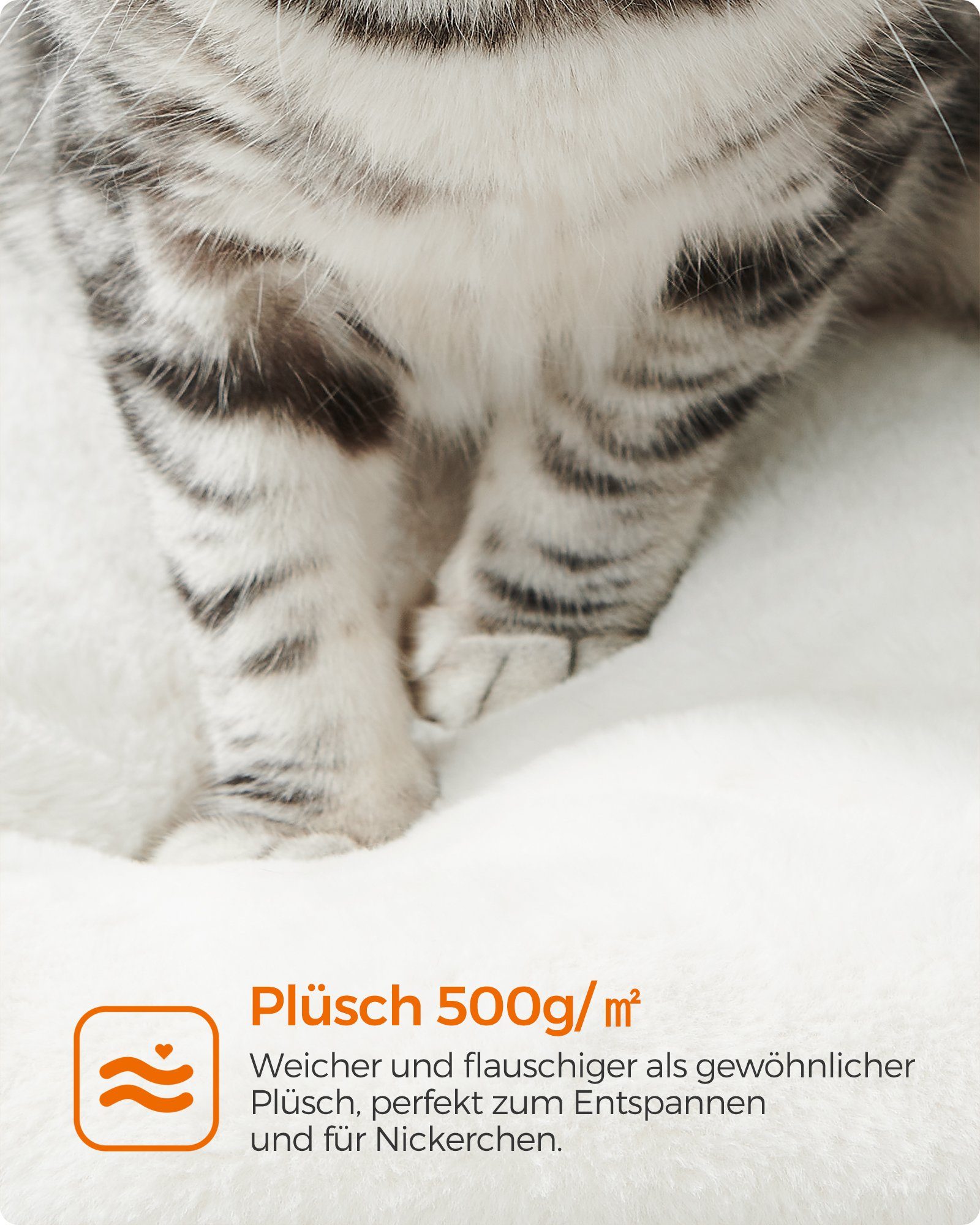 FEANDREA Kratzbaum, Katzenmöbel, 500 g/m² Plüsch, rustikalen Oberfläche