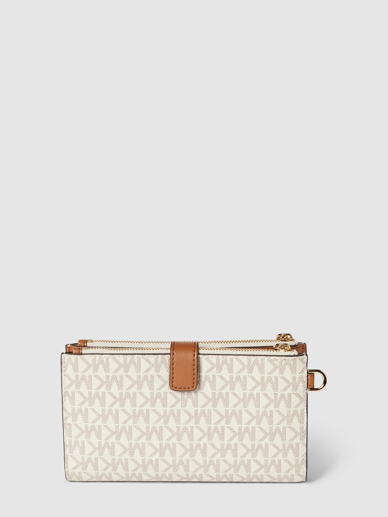 Portemonnaie mit Allover-Logo-Print Modell 'JET SET' in beige