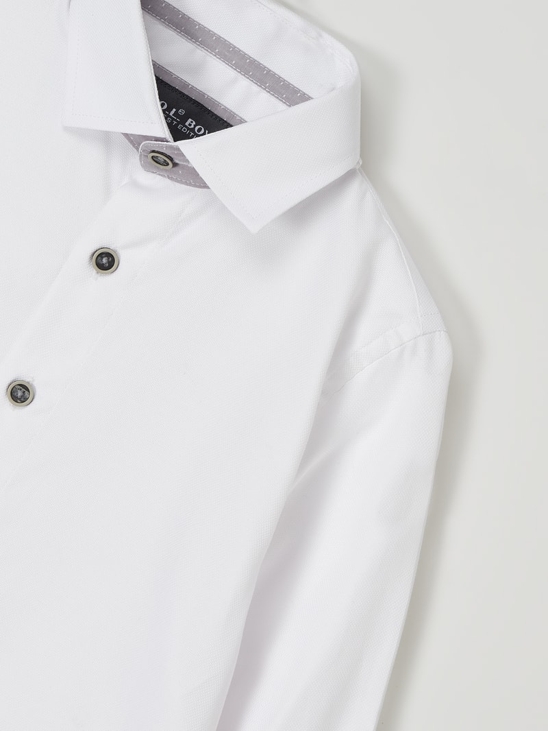 Slim Fit Hemd aus Baumwollmischung in weiß