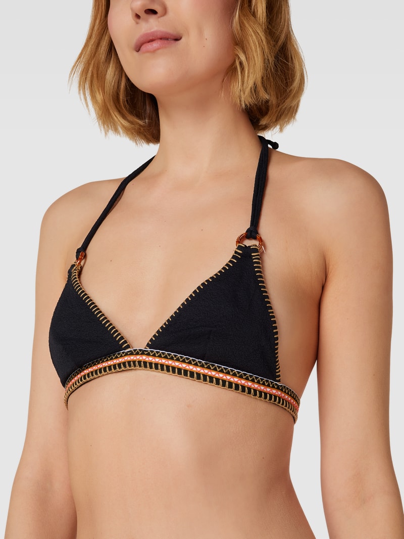 Bikini-Oberteil mit Schleifen-Detail Modell 'WAKO' in schwarz